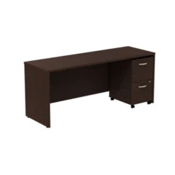 Bush Business Furniture Series C Package Credenza With 2-Drawer Mobile Pedestal Mocha Cherry 72" - SRC030MRSU