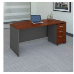 Bush Business Furniture Series C Executive Bow Front Desk 72" And Mobile File Package Hansen Cherry - SRC079HCSU