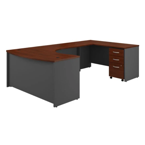 Bush Business Furniture Series C Executive U-Shaped Desk 60" Right Hansen Cherry - SRC089HCSU - Image 2