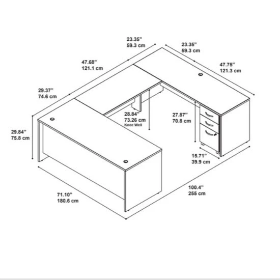 Bush Business Furniture C Series Executive U-Shape Desk 72" Package Hansen Cherry - SRC091HCSU - Image 2