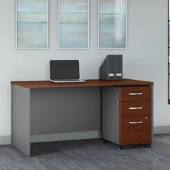 Bush Business Furniture Series C 60W X 30D Desk With Mobile File Cabinet Hansen Cherry - SRC144HCSU