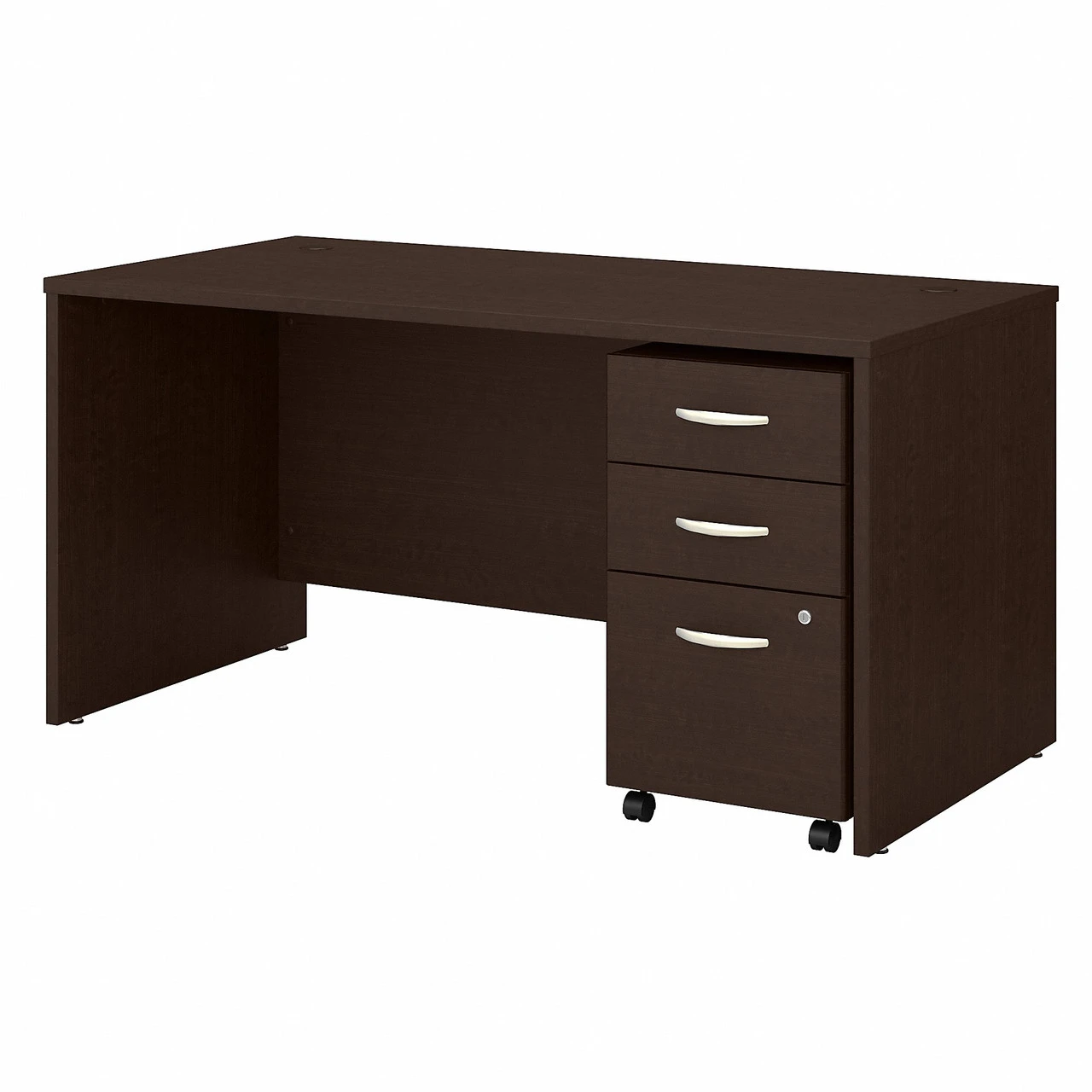 Bush Business Furniture Series C 60W X 30D Desk With Mobile File Cabinet Mocha Cherry - SRC144MRSU