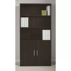 Bush Business Furniture Series C Elite 36W 5 Shelf Bookcase With Doors Mocha Cherry - SRE221MR