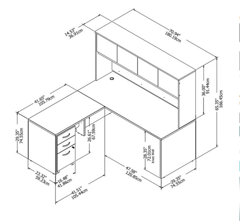Bush Business Furniture Studio C Desk L-Shaped Package 72" Platinum Gray - STC006PGSU - Image 2