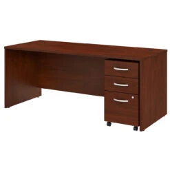 Bush Business Furniture Studio C 72W X 30D Office Desk With Mobile File Cabinet Hansen Cherry - STC013HCSU