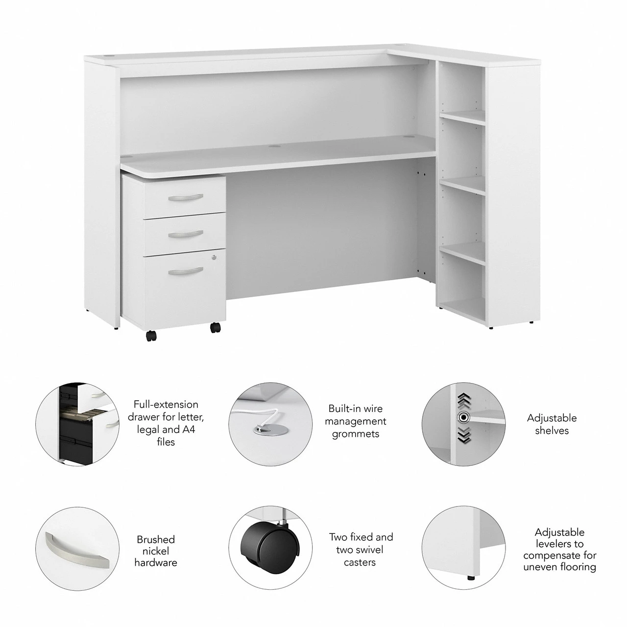 Bush Furniture 72W Cubicle Desk With Shelves And Mobile File Cabinet - STC062SGSU - Image 17