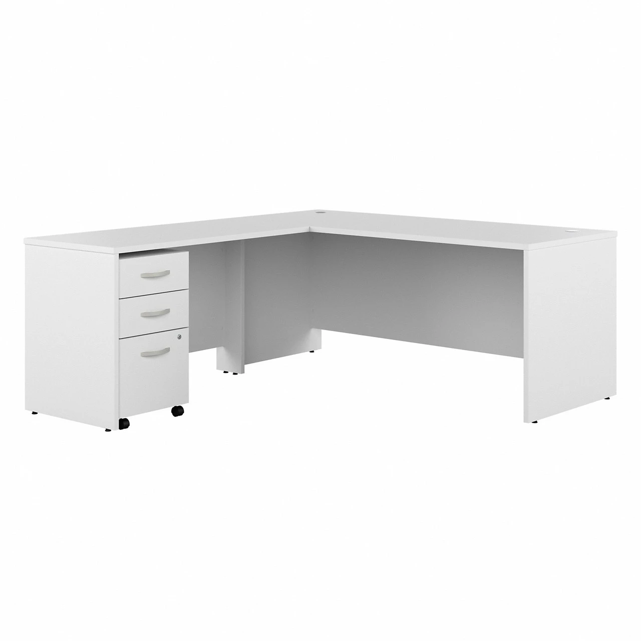 Bush Business Furniture Studio C 72W L Shaped Desk With Mobile File Cabinet In White - STC063WHSU