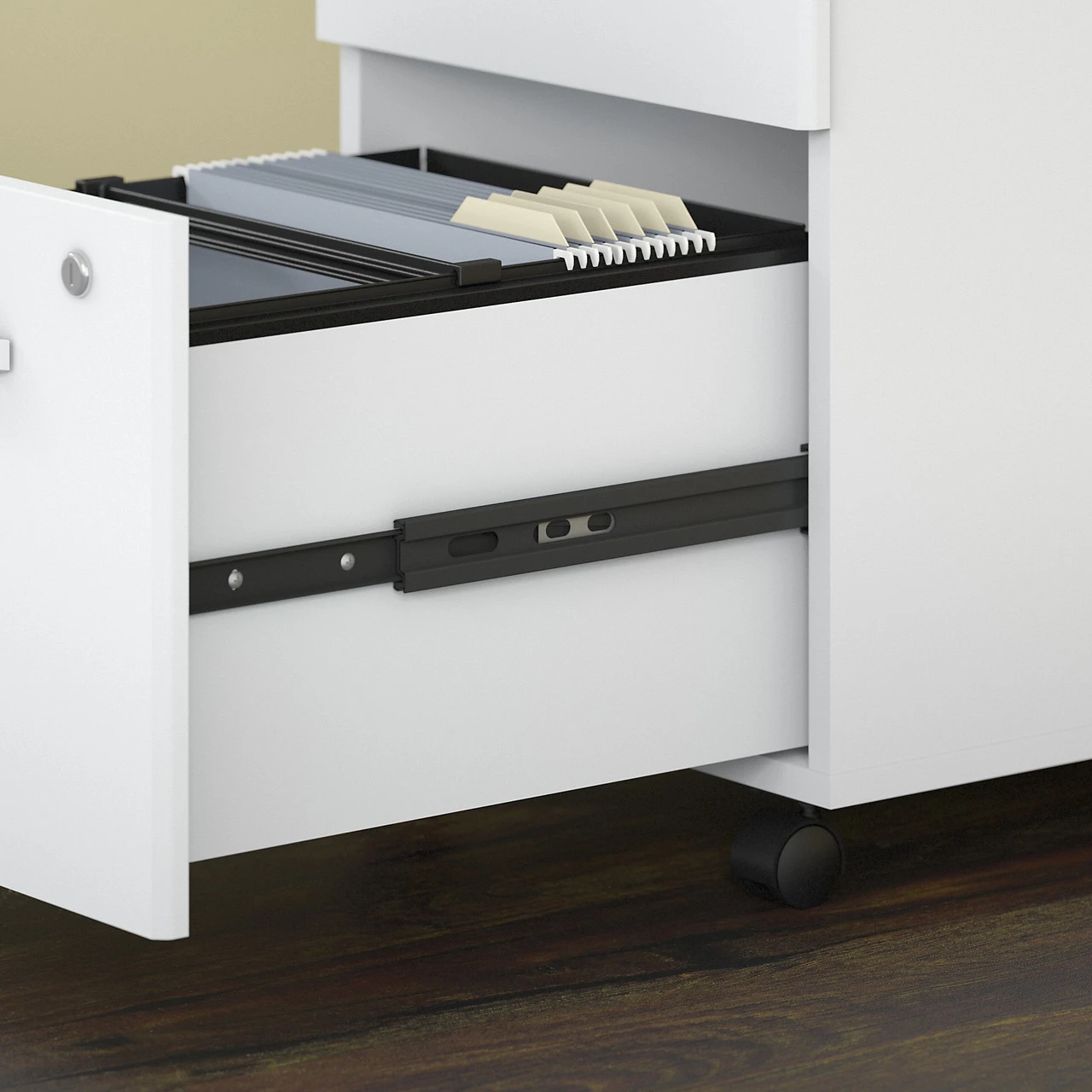 Bush Business Furniture Studio C 72W L Shaped Desk With Mobile File Cabinet In White - STC063WHSU - Image 4