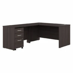 Bush Business Furniture Studio C 66W X 30D L-Shaped Desk With 3 Drawer Mobile File Cabinet In Storm Gray - STC068SGSU