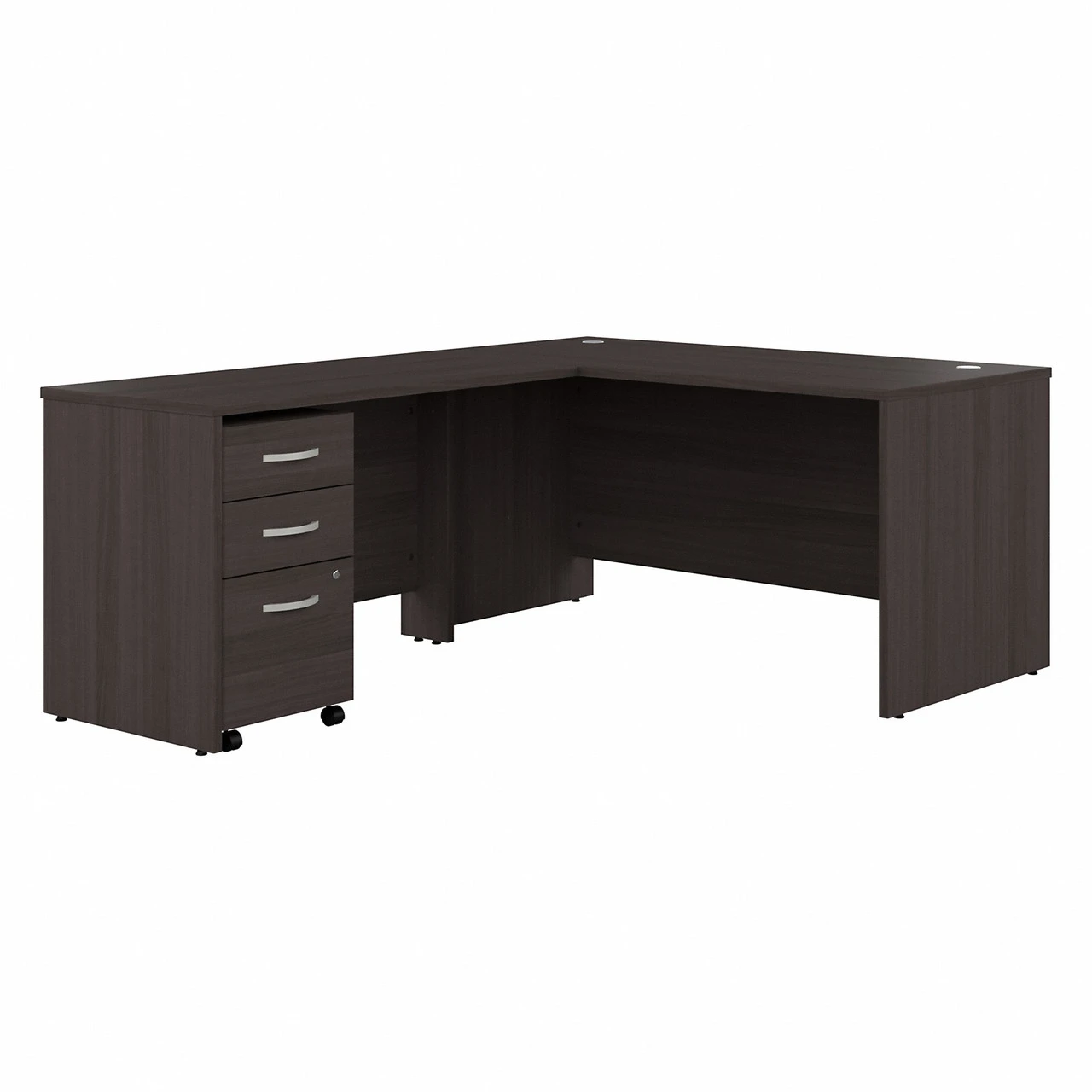 Bush Business Furniture Studio C 66W X 30D L-Shaped Desk With 3 Drawer Mobile File Cabinet In Storm Gray - STC068SGSU