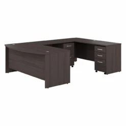 Bush Business Furniture Studio C 72W X 36D U Shaped Desk And Mobile File Cabinets In Storm Gray - STC073SGSU