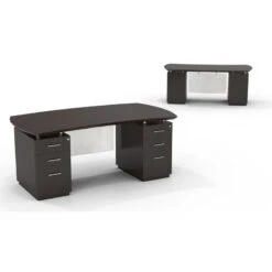 Mayline Sterling Series Double Pedestal Desk W Two Box/Box/File Pedestals 72W X 39D X 29.5H - STED72B-TDC