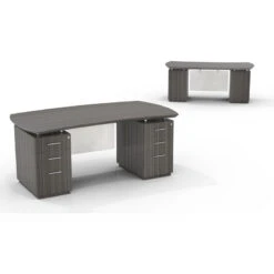 Mayline Sterling Series Double Pedestal Desk With Two B/B/F Pedestals 72W X 39D X 29.5H- STED72B-TDW