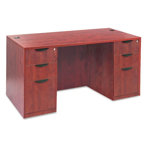Alera Valencia Collection Straight Front Desk Shell 60" Medium Cherry - ALE-VA216030MC - Image 4