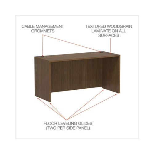 Alera Valencia Series 60" Credenza Modern Walnut - VA256024WA - Image 3