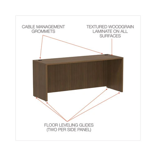 Alera Valencia Collection Credenza Shell 72" Walnut - VA257224WA - Image 3