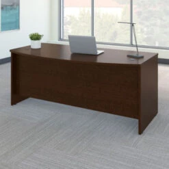 Bush Business Furniture Series C Desk Bowfront In Mocha Cherry 72"W X 36"D - WC12946