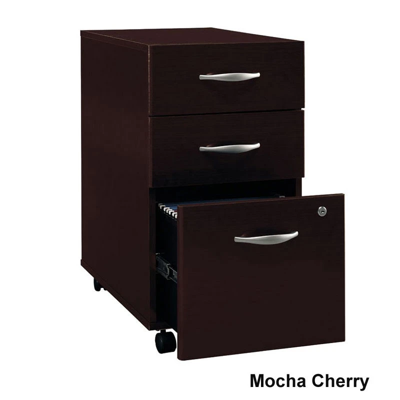 Bush Business Furniture Series C Package Bowfront Desk With 3-Drawer Mobile Pedestals Mocha Cherry - SRC013MRSU - Image 4