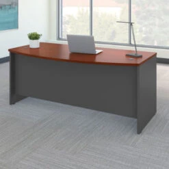 Bush Business Furniture Series C Desk Bowfront Hansen Cherry 72"W X 36"D - WC24446