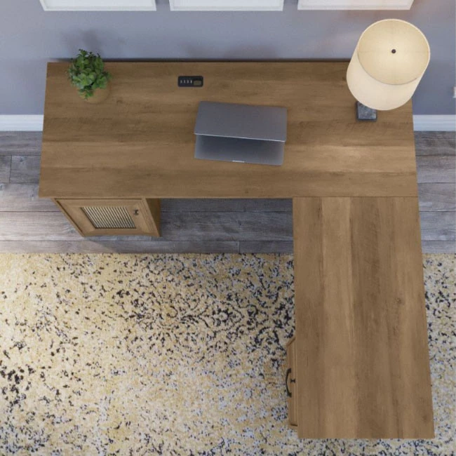 Bush Cabot Collection 60W L Shaped Computer Desk Reclaimed Pine - WC31530-03K - Image 9