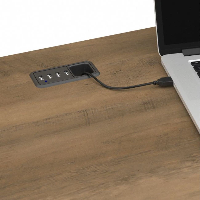 Bush Cabot Collection 60W L Shaped Computer Desk Reclaimed Pine - WC31530-03K - Image 10