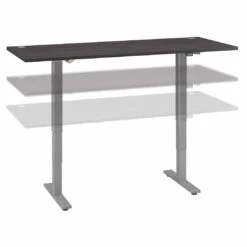 Bush Cabot 60W X 30D Electric Height Adjustable Standing Desk Storm Gray / Silver- WC31712K
