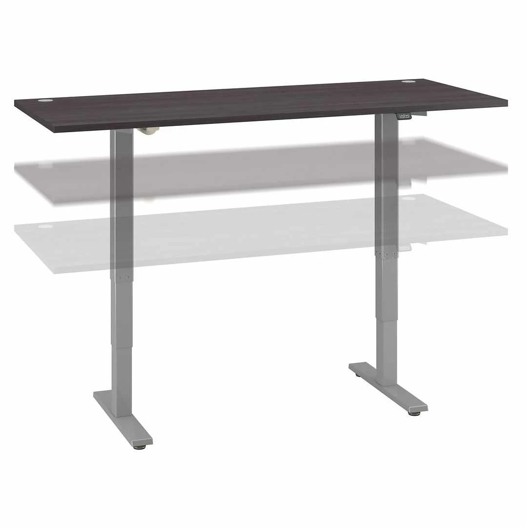 Bush Cabot 60W X 30D Electric Height Adjustable Standing Desk Storm Gray / Silver- WC31712K