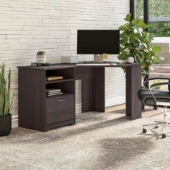 Bush Cabot Collection Corner Desk Heather Gray Finish - WC31715K