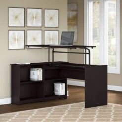 Bush Cabot Sit To Stand Desk 52"W 3 Position Espresso Oak - WC31816-03
