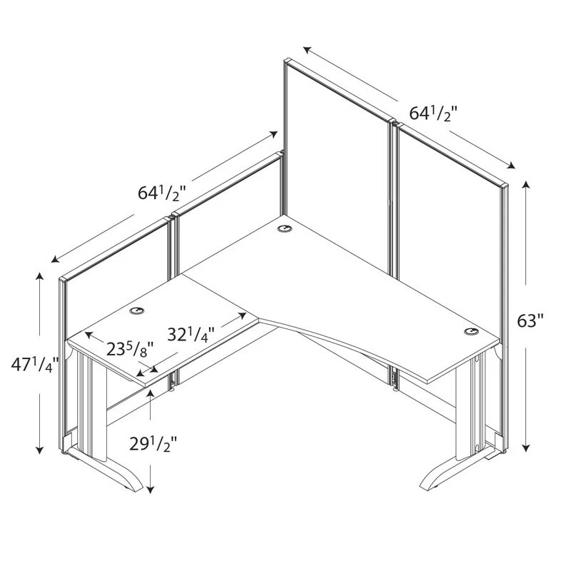 Bush Furniture Office-in-an-Hour L-Shaped Desk Package - WC364194-03STGK - Image 2