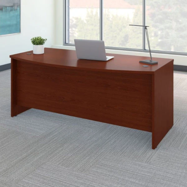 Bush Business Furniture Series C Desk Bowfront In Mahogany 72"W X 36"D - WC36746
