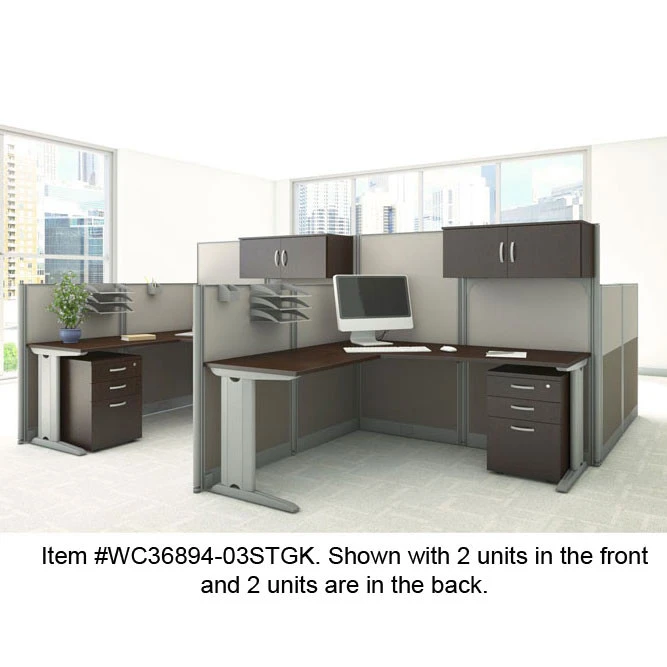 Bush Furniture Office-in-an-Hour L-Shaped Desk Package Mocha - WC36894-03STGK - Image 4