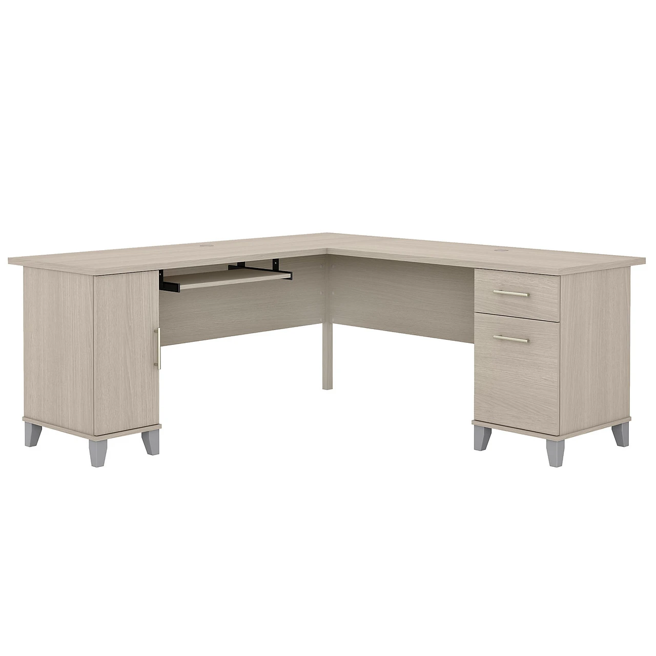 Bush Furniture Somerset 72W L Shaped Desk With Storage In Sand Oak - WC81110K - Image 2