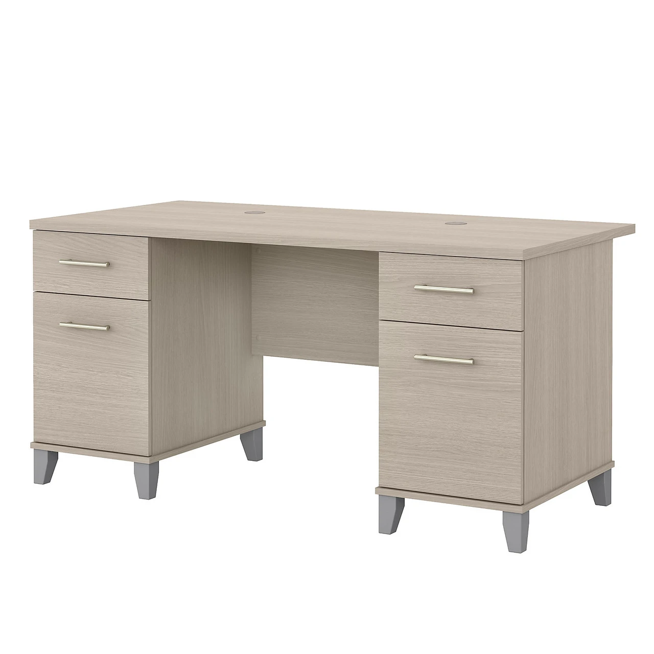 Bush Furniture Somerset 60W Office Desk With Drawers In Sand Oak - WC81128K