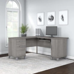 Bush Furniture Somerset 60W L Shaped Desk With Storage - WC81230K