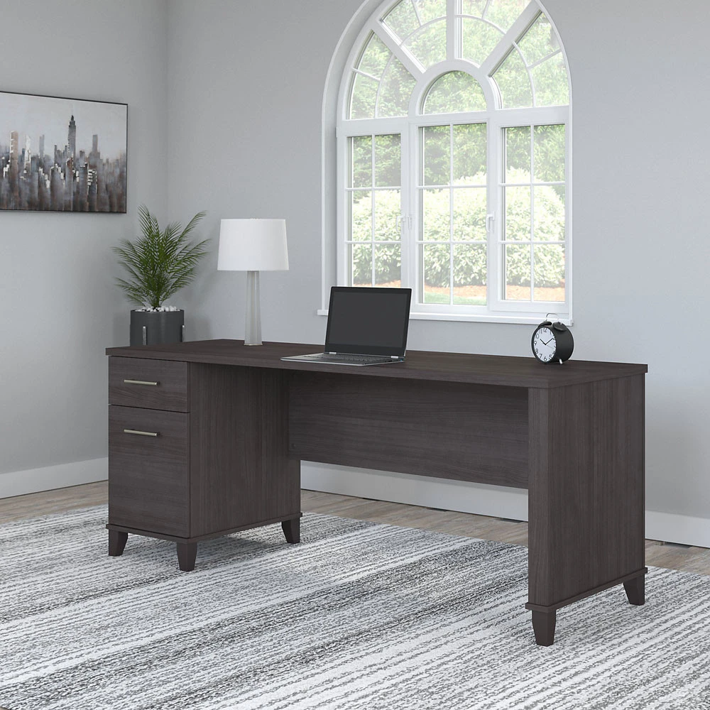 Bush Furniture Somerset 72W Office Desk With Drawers Storm Gray - WC81572