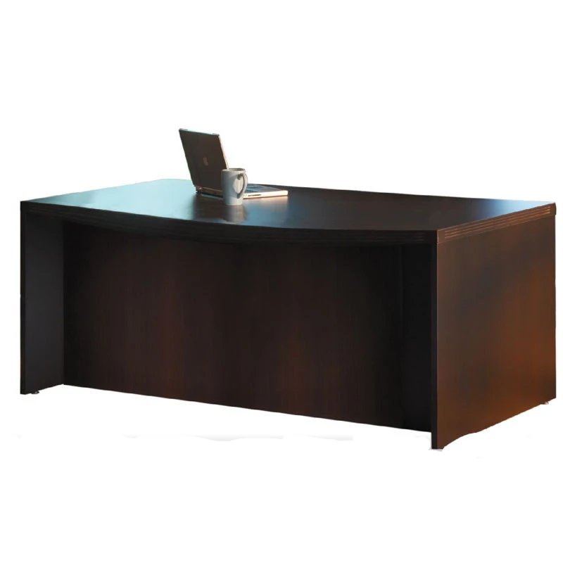 Mayline Aberdeen Laminate Height Adjustable Executive Bow Front Desk 72" Mocha - ABDH7242-LDC - Image 4