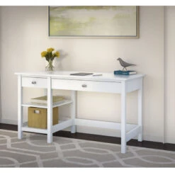 Bush Broadview Collection Open Storage Desk - BDD154WH-03