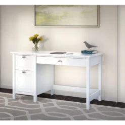 Bush Broadview Collection Single Pedestal Desk - BDD254WH-03