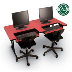 Correll High-Pressure Bi-level Computer Desk Or Training Table With Two Keyboard Trays 30 X 60 - BL3060-2TRAYS
