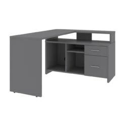 Bestar Equinox 57W X 56W L-Shaped Desk In Slate - 115860-000059
