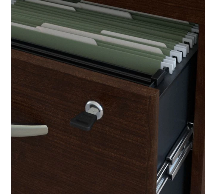 Bush Business Furniture Series C 60W L Shaped Desk With 3 Drawer Mobile File Cabinet In Mocha Cherry - SRC146MRSU - Image 7