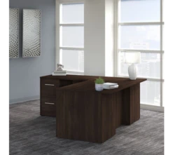 Bush Business Furniture Office 500 72W L Shaped Executive Desk With Drawers In Black Walnut - OF5004BWSU