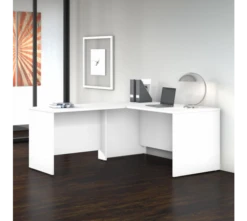 Bush Business Furniture Studio C 60W X 30D L Shaped Desk With 42W Return In White - STC050WH