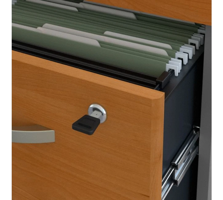 Bush Series C 72W X 24D Desk, Hutch And 3 Drawer Mobile Pedestal - SRC081NCSU - Image 4