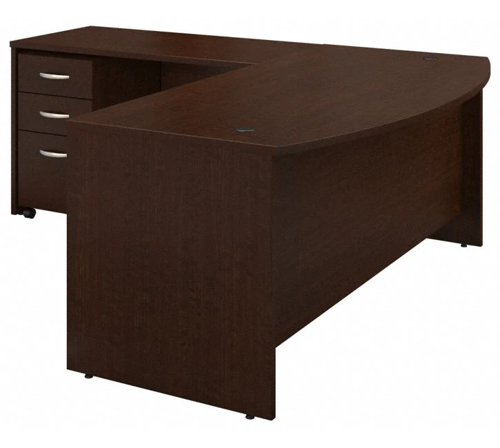 Bush Series C 72W Bow Front Desk With 48W Return And 3 Dwr Mobile Pedestal - SRC084MRSU - Image 2