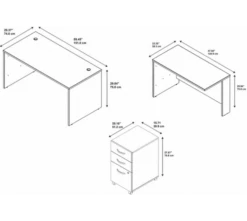 Bush Business Furniture Series C 60W L Shaped Desk With 3 Drawer Mobile File Cabinet In Hansen Cherry - SRC146HCSU
