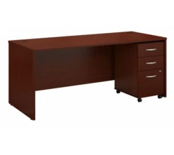 Bush Series C Mahogany 72W X 30D Desk Shell With 3Dwr Mobile Pedestal - SRC113MASU