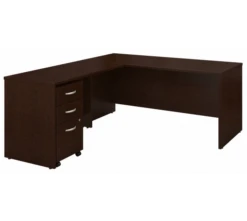 Bush Series C 66W Desk With 48W Return And 3 Drawer Mobile Pedestal- SRC083MRSU