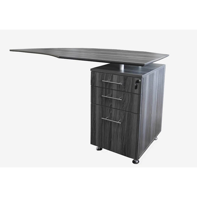Mayline Medina Executive 72" Desk With Right Return, Left Extension, Drawer, And Cabinet Gray Steel- MNT8R-LGS - Image 7